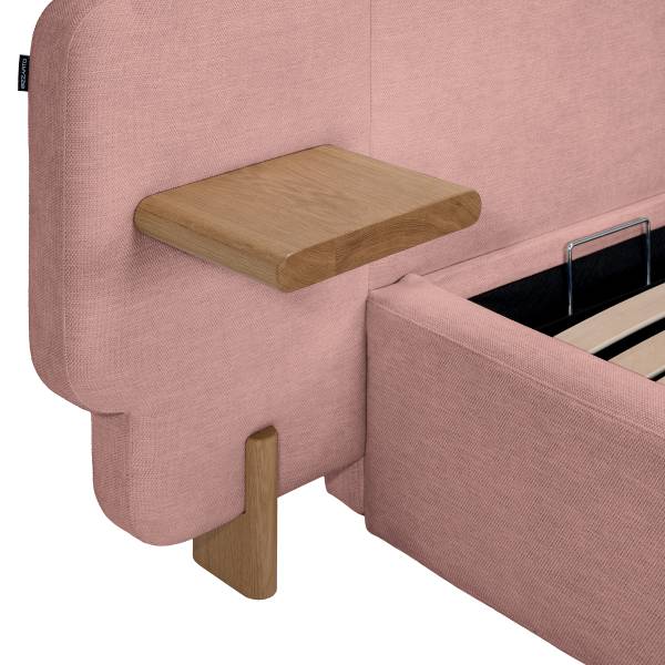 Polsterbett ZOCA design Chenille Roselia: Mauve - 160 x 200cm - 1 Bettkasten