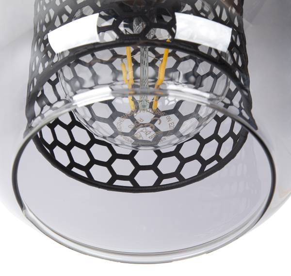 Lampada a sospensione Ando B Vetro fumè / Ferro - 4 punti luce