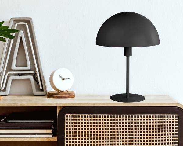 Lampada da tavolo Meike Ferro - 1 punti luce - Nero