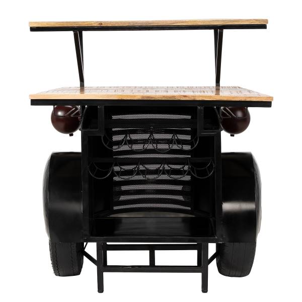 Bartisch Gimona Mango massiv / Metall - Mango / Schwarz