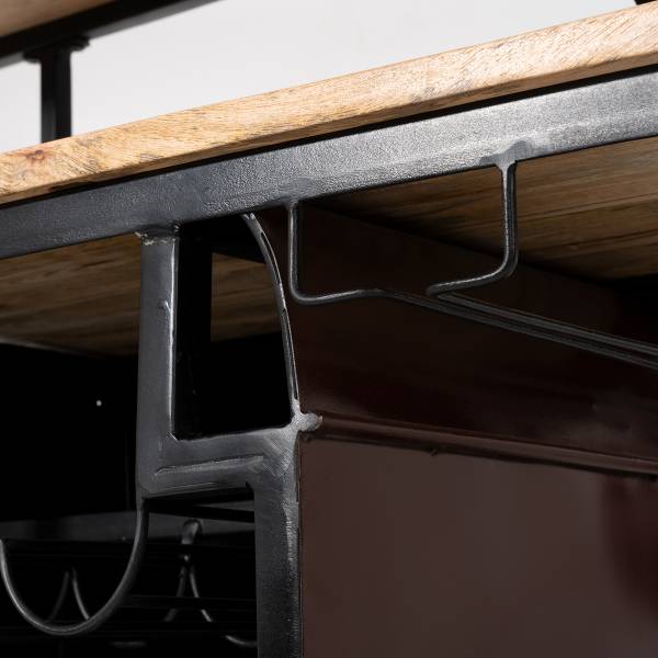 Bartisch Gimona Mango massiv / Metall - Mango / Schwarz