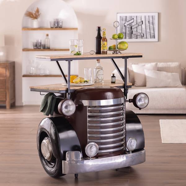 Bartisch Gimona Mango massiv / Metall - Mango / Schwarz