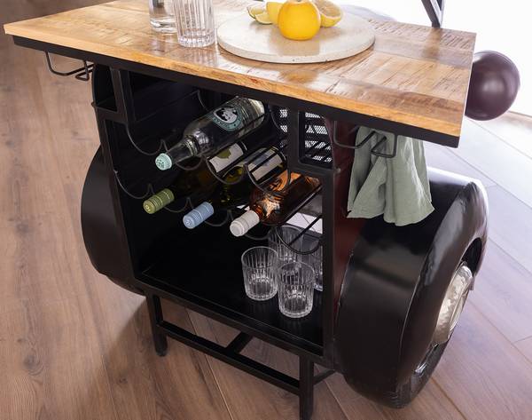 Bartisch Gimona Mango massiv / Metall - Mango / Schwarz