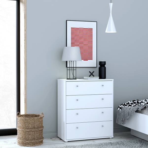 Kommode Patal mit Schubladen Weiß - Breite: 74 cm