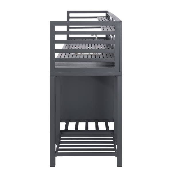 Gartenküchenset Portol 4-teilig Kombi A Aluminium / Kunststoff - Schwarz