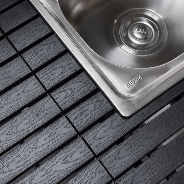 Gartenküchenset Portol 4-teilig Kombi A Aluminium / Kunststoff - Schwarz