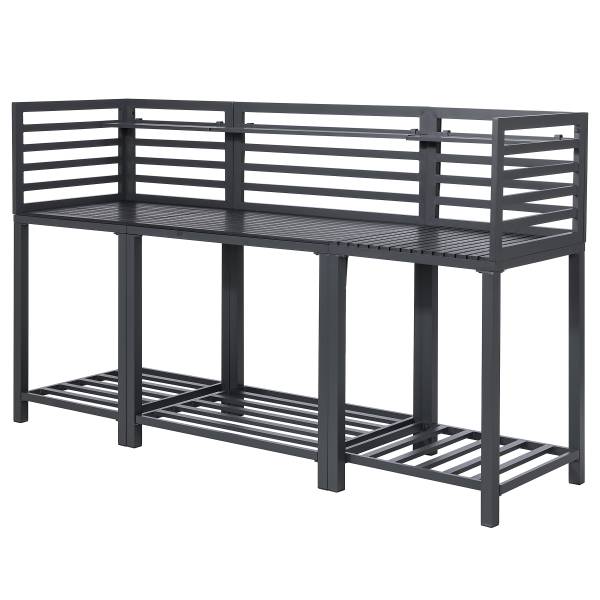 Buitenkeuken Portol set van 3 combi B aluminium/kunststof - zwart