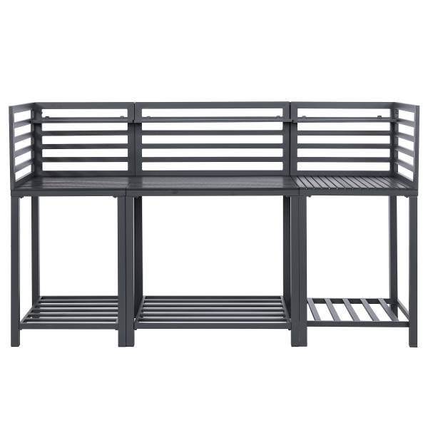 Buitenkeuken Portol set van 3 combi B aluminium/kunststof - zwart