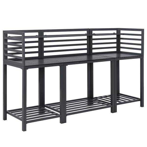 Buitenkeuken Portol set van 3 combi B aluminium/kunststof - zwart