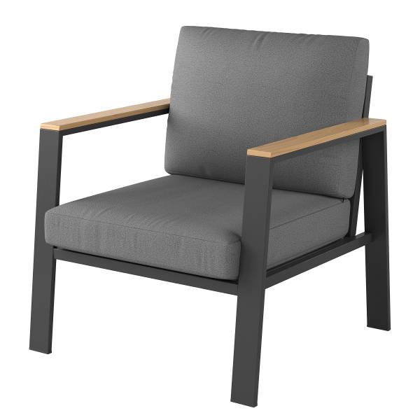 Set di 4 mobili da esterno Aviel A Legno massello di eucalipto / Poliestere - Antracite / Marrone