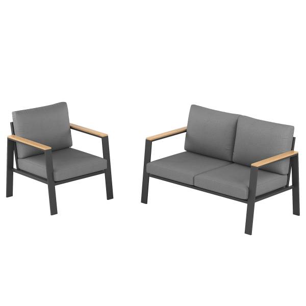 Ensemble de jardin Aviel D - 2 élém. Aluminium / Polyester - Anthracite