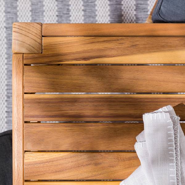 Set di 5 mobili da esterno Bayton E Legno massello di acacia / Poliestere - Beige / Marrone