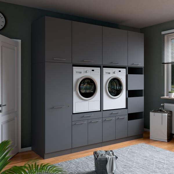 Hauswirtschaftsraum Laundreezy Set P Anthrazit - Breite: 236 cm