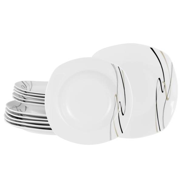 Tafelservice Amelie Piazza 12-teilig Multicolor - Porzellan - 26 x 31 x 29 cm