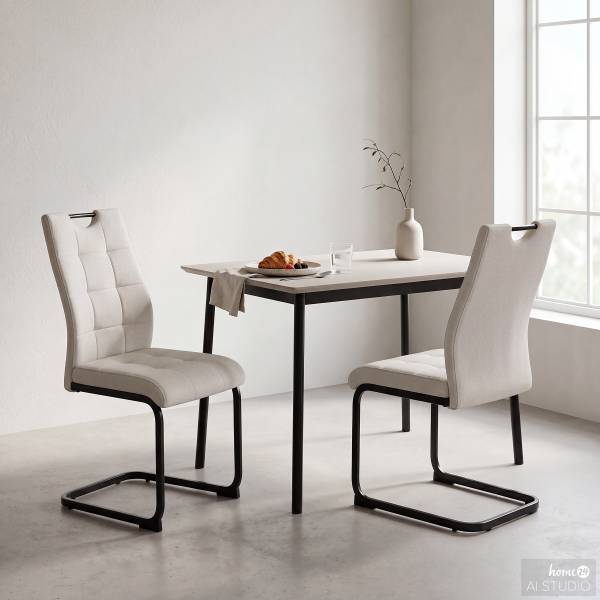 Set di 4 sedie a sbalzo Konity Beige