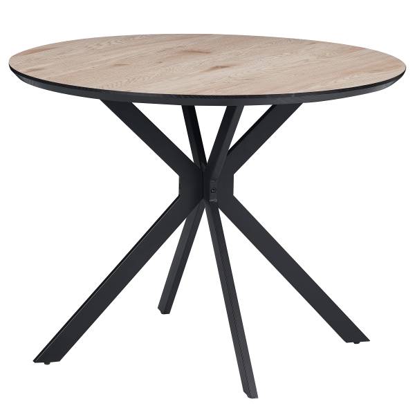 Esstisch SADEMA Eiche Hell Dekor / Schwarz