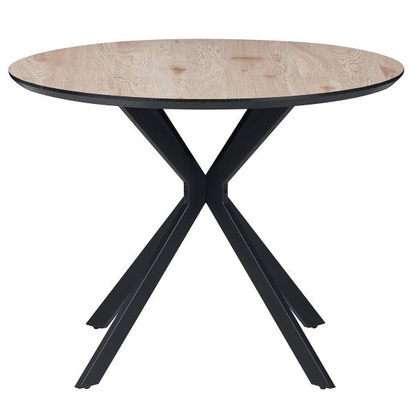 Esstisch SADEMA Eiche Hell Dekor / Schwarz