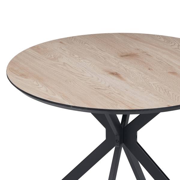 Esstisch SADEMA Eiche Hell Dekor / Schwarz