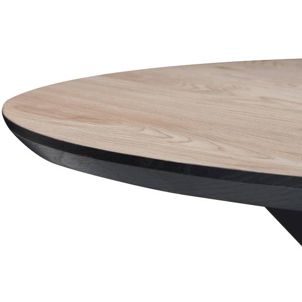 Esstisch SADEMA Eiche Hell Dekor / Schwarz