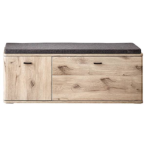 Garderobenbank Kunta 130 cm Eiche Viking Dekor / Graphit