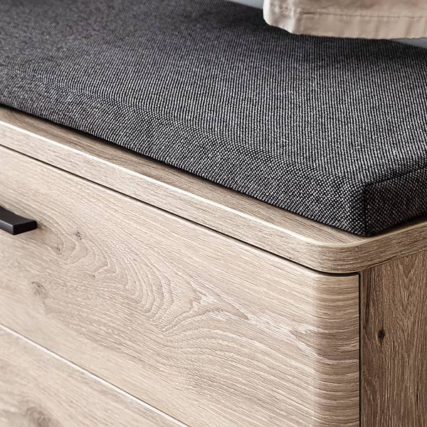 Garderobenbank Kunta 130 cm Eiche Viking Dekor / Graphit