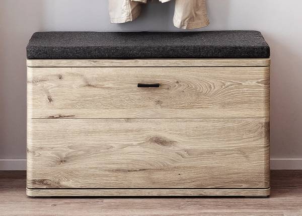 Garderobenbank Kunta 85 cm Eiche Viking Dekor / Graphit