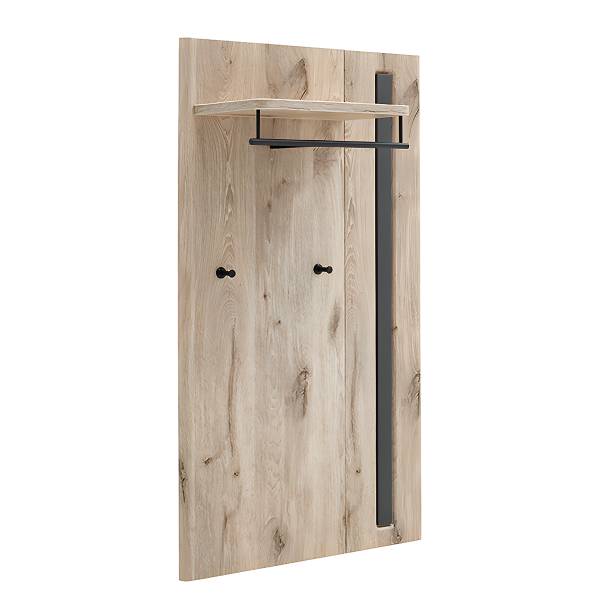 Garderobenpaneel Kunta Eiche Viking Dekor / Graphit