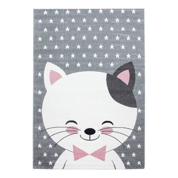 Tapis enfant Kids chat Polypropylène / Polyester - Rose - 80 x 150 cm