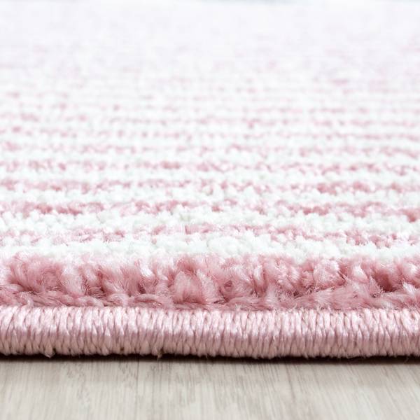 Kinderteppich Kids Patchwork rund Polypropylene / Polyester - Pink - Durchmesser: 120 cm