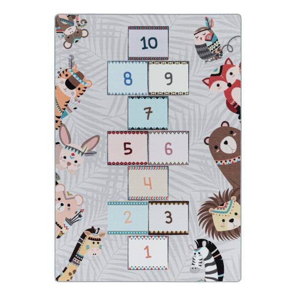 Tapis enfant Play marelle Polypropylène / Polyamide - Gris - 80 x 120 cm