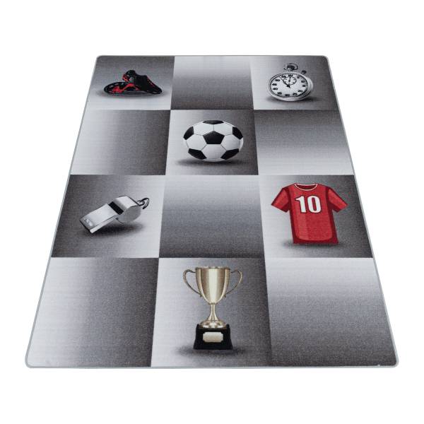 Tappeto per cameretta Play Calcio Polipropilene / Poliammide - grigio - 80 x 120 cm