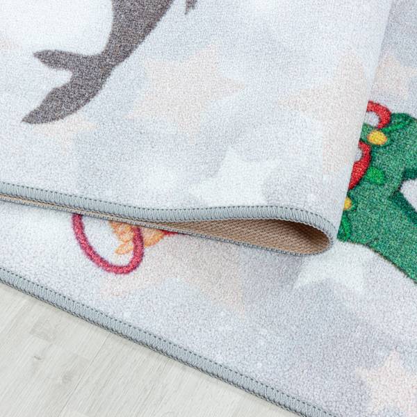 Kinderteppich Play Zirkus Polypropylene / Polyamide - Grau - 80 x 120 cm