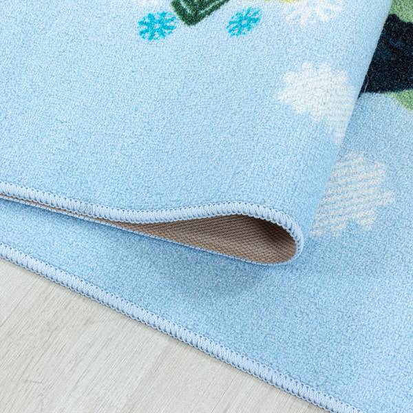 Kinderteppich Play Weltkarte Polypropylene / Polyamide - Blau - 80 x 120 cm