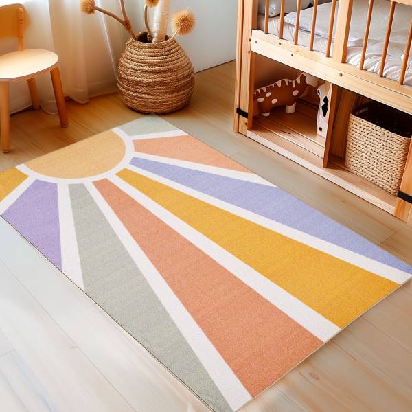 Tappeto cameretta Play Raggio di sole Polipropilene / Poliammide - Multicolore - 120 x 170 cm