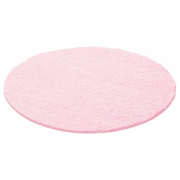 Tappeto a pelo lungo rotondo Life A Poliestere / Polipropilene - Rosa - Diametro: 120 cm