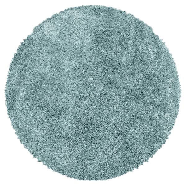 Hoogpolig vloerkleed Fluffy rond polypropeen/polyester - lichtblauw - Diameter: 160 cm
