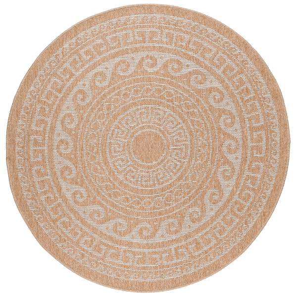 Outdoorteppich Comilla rund Typ B Polypropylene / Polyester - Beige - Durchmesser: 120 cm