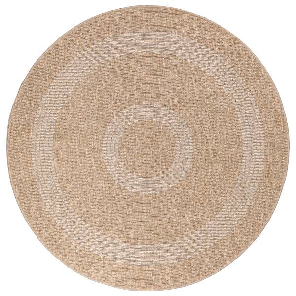 Tappeto outdoor Comilla rotondo A Poliestere / Polipropilene - Beige - Diametro: 160 cm