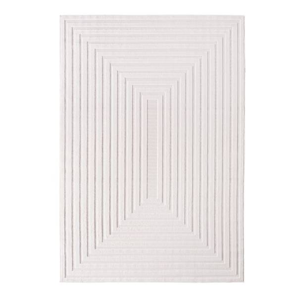 Laagpolig vloerkleed Doha type C polypropeen/polyester - crèmekleurig - 240 x 340 cm