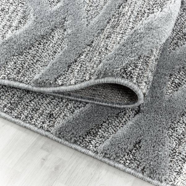 Tappeto a pelo lungo rotondo Pisa G Polipropilene / Poliestere - Grigio - Diametro: 80 cm