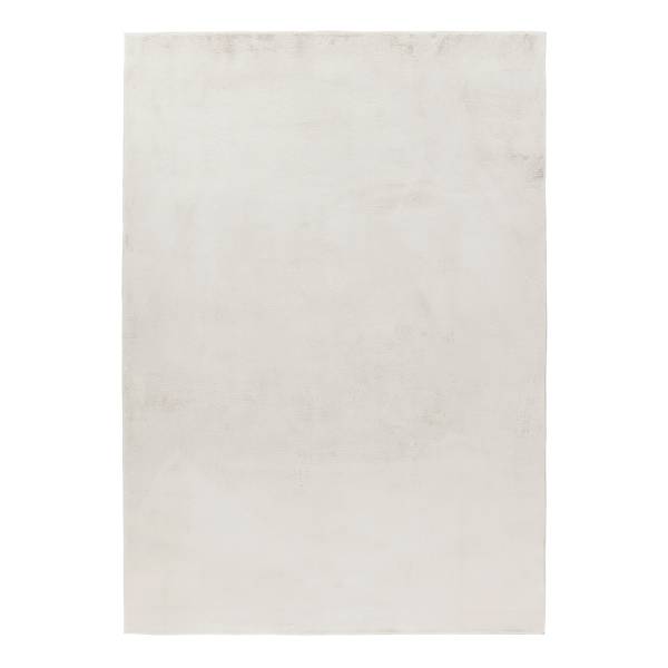 Tappeto a pelo corto Pouffy poliestere - Bianco crema - 140 x 200 cm