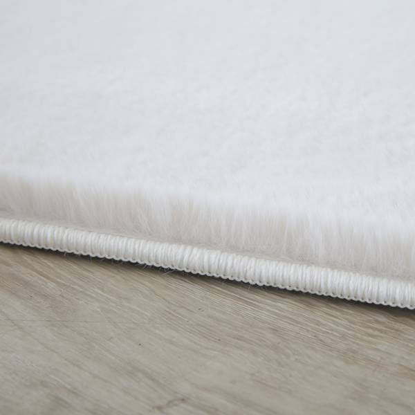 Tappeto a pelo corto Pouffy poliestere - Bianco crema - 140 x 200 cm