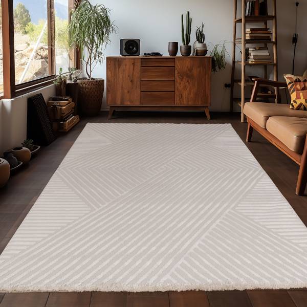 Tappeto a pelo corto Sahara E Poliestere / Polipropilene - Beige - 120 x 170 cm