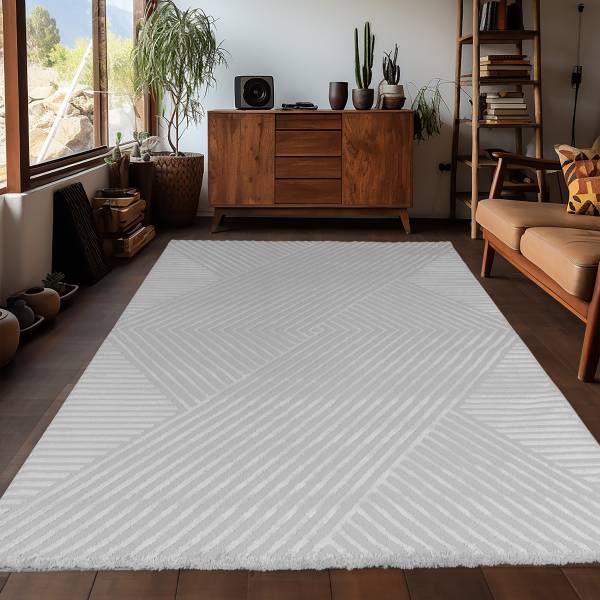 Kurzflorteppich Sahara 1115 Mischgewebe - Silber - 160 x 230 cm