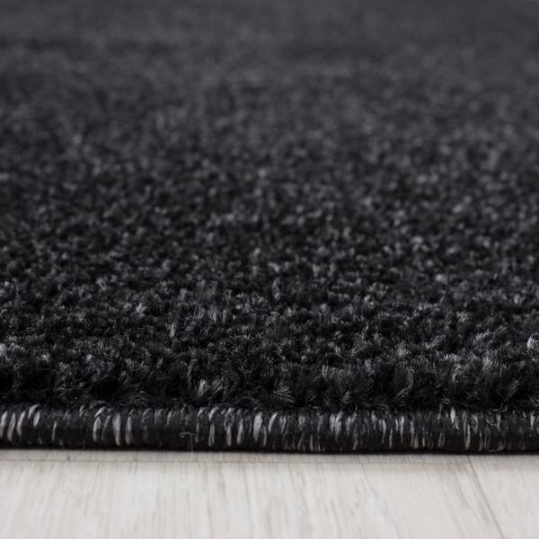 Kurzflorteppich Ata Polypropylene / Polyester - Anthrazit - 80 x 150 cm