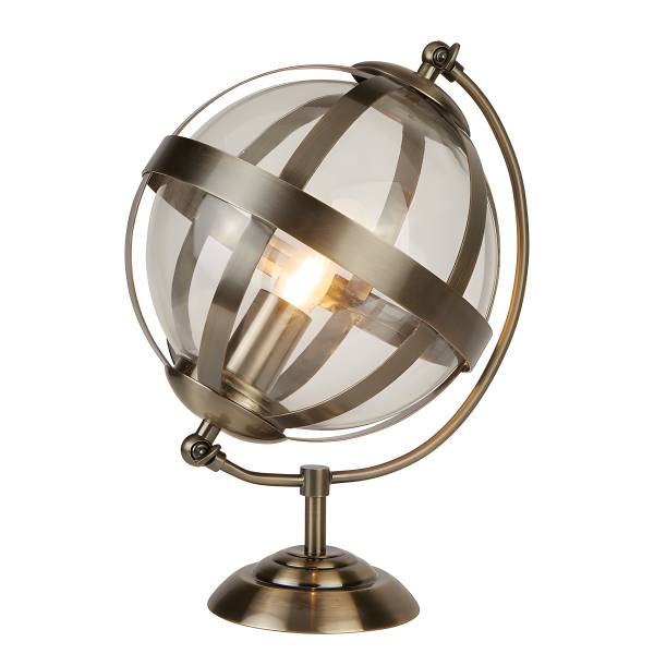 Lampada da tavolo Atlas Ottone - Acciaio - Vetro trasparente - 28 x 42 x 32 cm