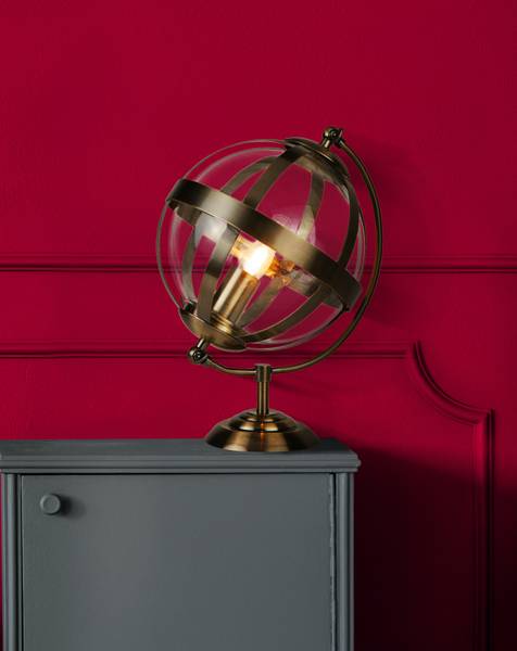Lampada da tavolo Atlas Ottone - Acciaio - Vetro trasparente - 28 x 42 x 32 cm