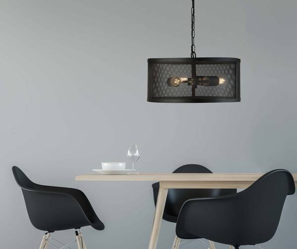 Lampada a sospensione Fishnet Nero - Acciaio - 45 x 23 x 45 cm