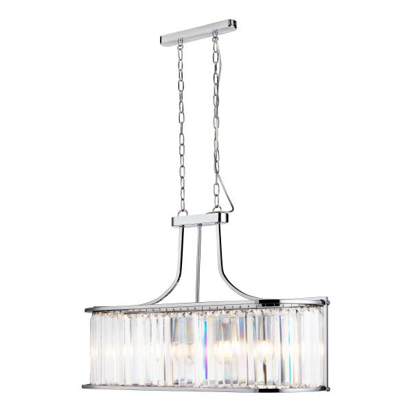 Hanglamp Victoria zilver - staal - kristalglas - 30 x 50 x 78 cm