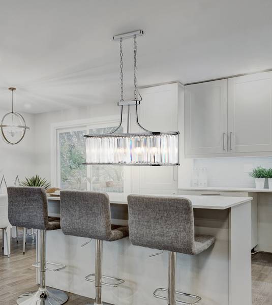 Hanglamp Victoria zilver - staal - kristalglas - 30 x 50 x 78 cm